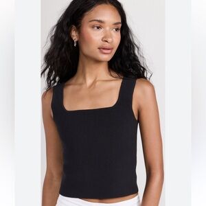 Reformation Julia Ribbed Sweater Black Tank